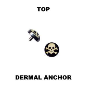 Dermal Anchor Aufsatz Hautanker Top Piercing Totenkopf