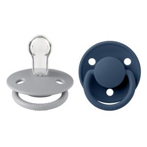 BIBS De Lux Schnuller 2er-Pack, BPA-frei, Kirschform Nippel. Silikon, Hergestellt in Dänemark. Einheitsgröße (0-36 Monate), Cloud / Steel Blue