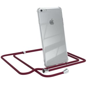 EAZY CASE Handykette kompatibel mit Apple iPhone 6 / 6S Plus Kette, Handyhülle mit Umhängeband, Handykordel, Schutzhülle, Kette, Silikonhülle, Silikon Cover, Rot