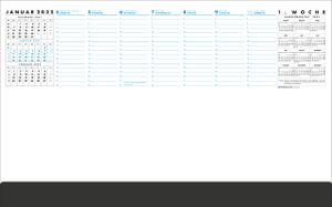 ZETTLER 609903 Papier-Schreibunterlage 102 Practica - 52 Blatt, 600x370x8mm, schwarz/blau