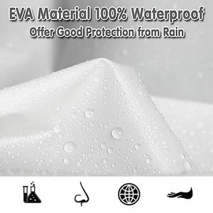 Regenponcho Regenmantel Herren Damen Wasserdicht, Eva Regenbekleidung Regencape Regenjacke Regen Zubehör,(Weiß)