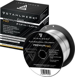STAHLWERK Fülldraht FLUX Edelstahl E308LFC 0,8 mm 0,45 kg Drahtrolle Drahtspule