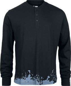 Korn Langarmshirt Herren Forgotten Henley schwarz XL