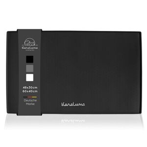 KaraLuna Premium Silikon Napfunterlage 60 x 40 cm (Schwarz, Eckig) Futtermatte Katze Futterunterlage Hund Futternapf Fressnapf Hundenapf Unterlage Kaffeevollautomat Napf Matte Mat Silikonmatte