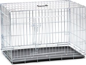 Karlie Drahtkäfig - Hundebox - 2 Türen - Metall - Silber - 93x57x62 cm