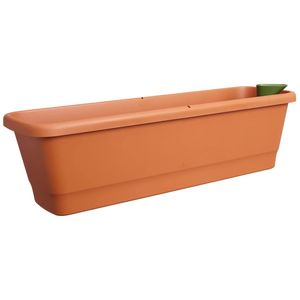 elho® Noa Balkonkasten Terra braun 65 cm mit Bewässerungssystem - Kunststoff