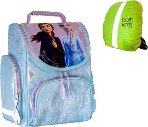 Schulrucksack Disney Frozen Eiskönigin Schulranzen ergonomischer Ranzen Tornister Schulltasche Mädchen inkl. Regenschutz