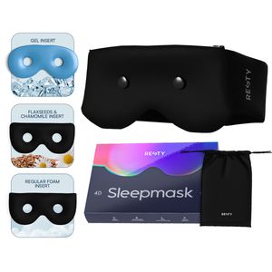 Resty 4D kühlende Schlafmaske mit drei Einsätzen - Augenmaske zum Schlafen & Beruhigung für Herren, Frauen & Kinder