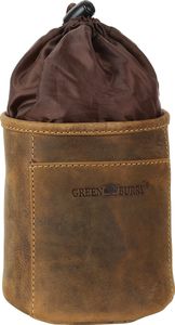 Greenburry Hunde Leckerlibeutel Leckerlitasche Futtertasche Futterbeutel Leder Belohnungstasche für Hund und Pferd Vintage antikbraun mit Befestigungsclip DB4
