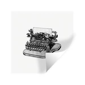 Wandaufkleber - Retro - Schreibmaschine - Schreiben - 30x30 cm - Repositionierbar
