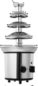 Čokoládová fontána, 4-stupňová, objem 1,8 l, príkon 170 W, strieborná