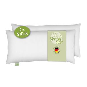 2er Set Baumwolle Kopfkissen | 40 x 80 cm | DREAMSTAR Eco | Allergiker geeignet