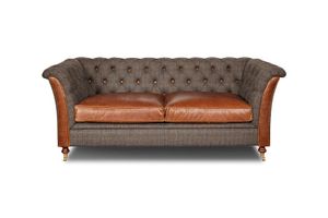 Chesterfield Harris Tweed Geranium 2 Sitzer Sofa