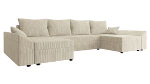 Mirjan24 Ecksofa Dante U Cord, Eckcouch, Couch mit Bettkasten und Schlaffunktion, U-Form, Wohnzimmer (Farbe: Poso 100)