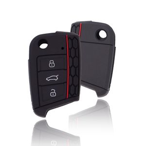 Schlüsselhülle Schwarz Rot VW Golf 7 GTI Passat Skoda Octavia Superb Seat Leon