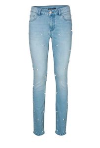 Patrizia Dini Damen Designer-Jeans mit Perlen, hellblau, Größe:38