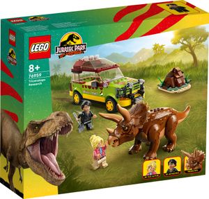 LEGO 76959 Jurassic Park Triceratops-Forschung, Dinosaurier Spielzeug mit Figur und Auto zum Sammeln zum 30. Jubiläum