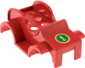 1x Lego Duplo PKW Aufsatz 2x6 rot Aufdruck Nr.1 grün Auto Set 2620 dupcarbody04