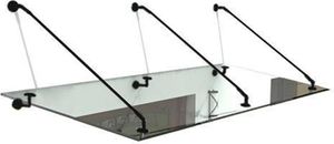 Glaszentrum Hagen - Typ/StBK3 200x90 Glasvordach VSG inkl Halter Schwarz/Matt - Klarglas Glaszentrum Hagen - Typ/StBK3 200x90 Glasvordach VSG inkl Halter Schwarz/Matt - Klarglas