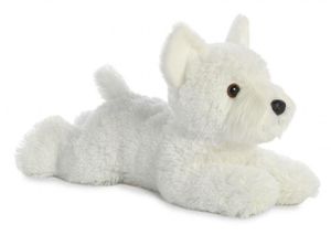 Aurora kuscheltier Hund Westie Flopsie 30,5 cm weiß