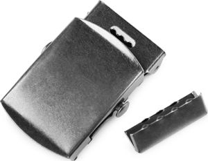 1 Gürtelschnalle aus Metall mit Endstück Koppelschließe Bandgürtel Variantenwahl, Farbe:antik silber, Größe:30mm