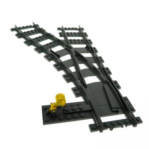 1x Lego Weiche Schiene neu-dunkel grau links Weichensteller Eisenbahn 2866 53407