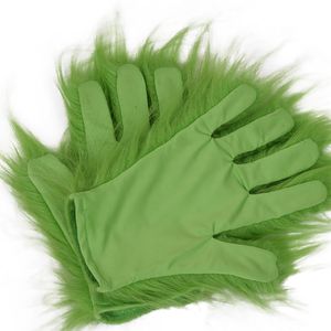 Halloween Handschuhe Grinch Cosplay Kostüm Zubehör für Erwachsene Herren Damen
