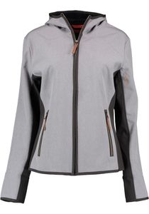 TOM COLLINS Damen Softshelljacke Übergangsjacke Outdoorjacke mit Kapuze Gixud, Größe:50, Farbe:hellgrau