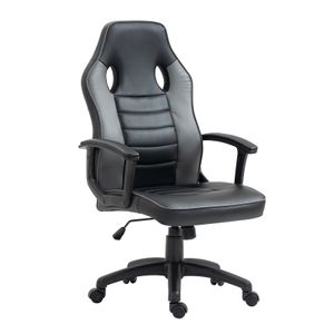 SVITA Gaming Stuhl Racing Chair Ergonomischer PC-Stuhl Höhenverstellbar Hohe Rückenlehne Kinder Teenager Schwarz/Grau