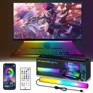 Smart RGB Party Lightbar, Bluetooth Gaming Lampe Musik Sync Farbwechsel Timing, mit Fernbedienung, Spielzimmer Beleuchtung für Hintergrundbeleuchtung
