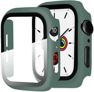 Panzerglas Schutzfolie Kompatibel mit Apple Watch Series 3 / Series 2 38mm, PC Schutzhülle + Displayschutz, Ultra Dünn Vollschutz Anti Kratzfest Hülle für Apple Watch 38mm - Grün