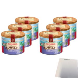 La Saunier de Camargue Fleur de Sel Kräuter der Provence6er Pack (6x125g Dose) + usy Block