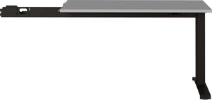 AUGUSTA Anbauplatte für höhenverstellbaren Schreibtisch Lichtgrau/Schwarz