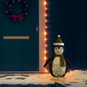 vidaXL Weihnachtsdeko LED Pinguin Luxus-Stoff 90 cm