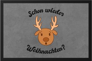 Schon Wieder Weihnachten Fußmatte Tolle Geschenkidee  Weihnachtszeit Weihnachten Elch Lustiges Motiv