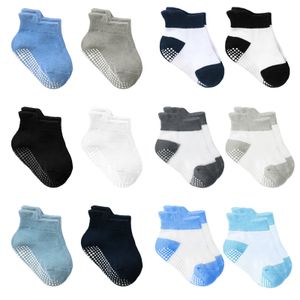 Rutschfeste Socken für Kleinkinder Griffe Baby Jungen 12 Pack Anti-Rutsch-Knöchel Socken Kleinkind Kinder ( M/12-14 )