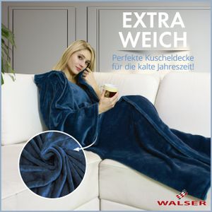 WALSER Kuscheldecke flauschig, Decke mit Ärmeln Auszeichnung *, Flauschige Couchdecke XL, warme Kuscheldecke mit Ärmeln, Wohndecke, Tragbare Decke beige Decke XL (170x200 cm)