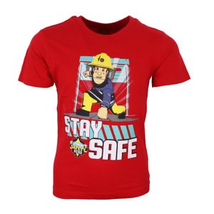 Feuerwehrmann Sam Stay Safe Kinder T-Shirt – Rot / 122