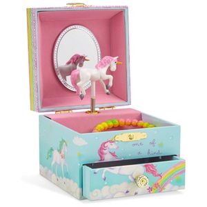 Jewelkeeper Schmuckschatulle mit Spieluhr, Einhorn-Regenbogen-Design mit ausziehbarer Schublade, Melodie „The Beautiful Dreamer“