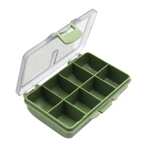 Multi-Grid-PE-Kunststoff-Angelhaken-Köder-Angel-Aufbewahrungsbox mit transparentem Deckel-Grün,Größe:8 Grids