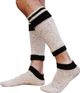 2-teilig Loferl Trachtensocken Trachten strümpfe Wadenwärmer mittelbeige/meliert, Größe:43-46