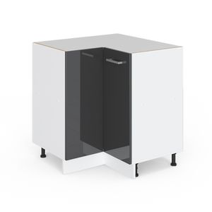 Vicco Eckschrank R-Line, 75.6 cm ohne Arbeitsplatte, Anthrazit Hochglanz/Weiß