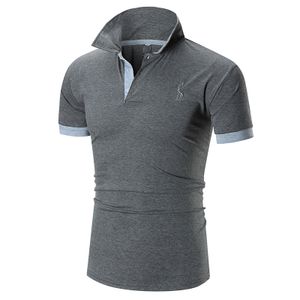 Herren Slim Fit Kurzarm Poloshirt Casual Tops Bluse Pullover Basic T-Shirts,Farbe: Dunkelgrau,Größe:XL