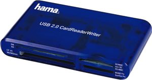 Hama USB CardReaderWriter 35in1, Modrá, 480 Mbit/s, 65 g, 20 MB/s, Windows ME/2000/XP/Vista Mac OS 10.x, 97 x 57 x 17 mm