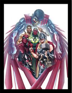 Spider-Man - Gerahmtes Poster, Gruppenfoto PM8597 (40 cm x 30 cm) (Weiß/Rot)
