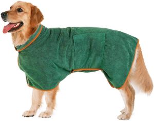 Hundebademantel, Hunde Handtuch mit Verstellbarem Riemen Hund Bademantel Mantel Haustier Trocknen Feuchtigkeitsabsorbierenden Bademantel mit Magischem Klebeband