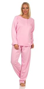 Damen PyjamaThermo lang zweiteiliger Schlafanzug Rosa L