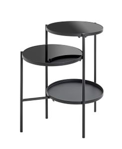 HAKU Möbel Beistelltisch, schwarz - Maße: T 56 cm x  B 39 cm x H 71 cm; 47567