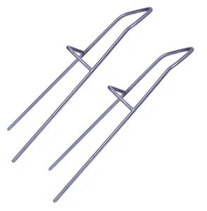 2er Set Angelrutenhalter Boden | Rutenhalter aus Metall - Rutenständer [24,5 cm x 7 cm] - Rutenablage mit U-Form Erdspieß | stabiler Halter für diverse Angelruten | Zubehör für Angler - Rutenauflage