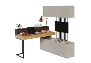 Furniture24 Wohnwand TEEN FLEX SET-03 für Jugendzimmer Kommode Schreibtisch Hängeschrank Led Licht